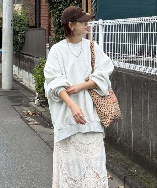notch.(ノッチ)の「【notch. by KR 】裏起毛ビッグスウェット(スウェット・レディース・グレー/レッド/オフホワイト/ネイビー/ブラック/ピンク・M)」の21枚目の写真