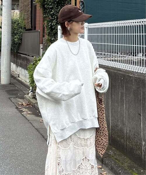 notch.(ノッチ)の「【notch. by KR 】裏起毛ビッグスウェット(スウェット・レディース・グレー/レッド/オフホワイト/ネイビー/ブラック/ピンク・M)」の22枚目の写真