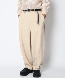 SUPERTHANKS（スーパーサンクス）の「ツイル サイドタックワイドパンツ　Biowash twill side-tuck wide trousers（スラックス）」