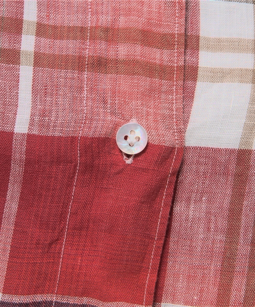Finamore（フィナモレ）の「Finamore / リネンチェックシャツ レッド
