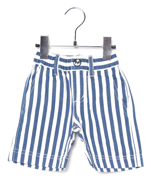RUGGEDWORKS（ラゲッドワークス）の「ストライプハーフパンツ（デニムパンツ・キッズ・ネイビー/ブルー・120cm/110cm/100cm/80ｃｍ/130cm/140cm/90cm）」の2枚目の写真