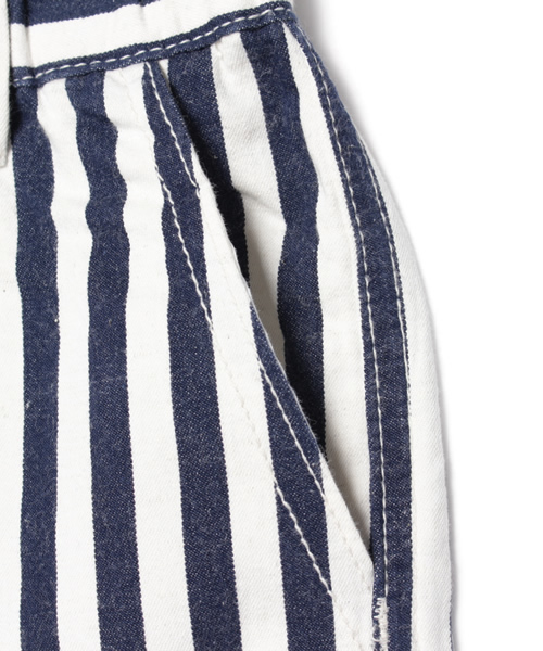 RUGGEDWORKS（ラゲッドワークス）の「ストライプハーフパンツ（デニムパンツ・キッズ・ネイビー/ブルー・120cm/110cm/100cm/80ｃｍ/130cm/140cm/90cm）」の6枚目の写真