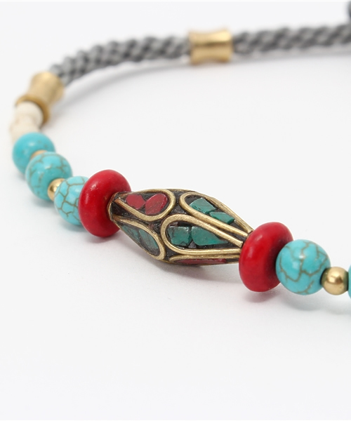 チャイハネ（チャイハネ）の「【チャイハネ】チベーノMEN'Sアンクレット（アンクレット・メンズ・キナリ/ブラウン/グレー・FREE）」の4枚目の写真