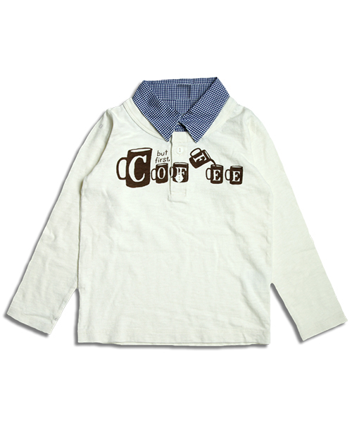 BREEZE（ブリーズ）の「ネット限定 COFFEE レイヤードTシャツ（Tシャツ/カットソー・キッズ・キナリ/グレー/ネイビー・90/100/120/95/130/110/140/80）」の16枚目の写真