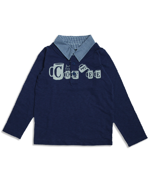 BREEZE（ブリーズ）の「ネット限定 COFFEE レイヤードTシャツ（Tシャツ/カットソー・キッズ・キナリ/グレー/ネイビー・90/100/120/95/130/110/140/80）」の18枚目の写真