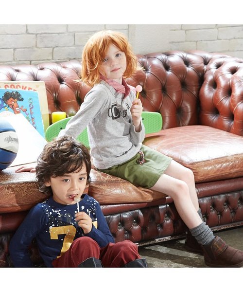 BREEZE（ブリーズ）の「ネット限定 COFFEE レイヤードTシャツ（Tシャツ/カットソー・キッズ・キナリ/グレー/ネイビー・90/100/120/95/130/110/140/80）」の9枚目の写真