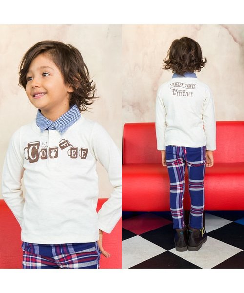 BREEZE（ブリーズ）の「ネット限定 COFFEE レイヤードTシャツ（Tシャツ/カットソー・キッズ・キナリ/グレー/ネイビー・90/100/120/95/130/110/140/80）」の15枚目の写真