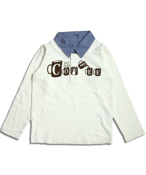 BREEZE（ブリーズ）の「ネット限定 COFFEE レイヤードTシャツ（Tシャツ/カットソー・キッズ・キナリ/グレー/ネイビー・90/100/120/95/130/110/140/80）」の10枚目の写真