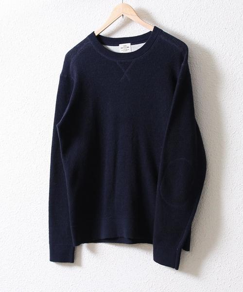 coen（コーエン）の「ウールナイロンクルーネックニット（ニット/セーター・メンズ・オフホワイト/ネイビー・MEDIUM/LARGE/SMALL/X-LARGE）」の2枚目の写真