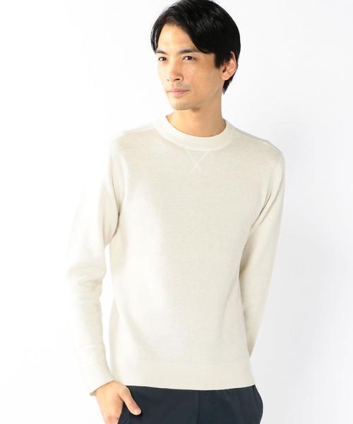 coen（コーエン）の「ウールナイロンクルーネックニット（ニット/セーター・メンズ・オフホワイト/ネイビー・MEDIUM/LARGE/SMALL/X-LARGE）」の5枚目の写真