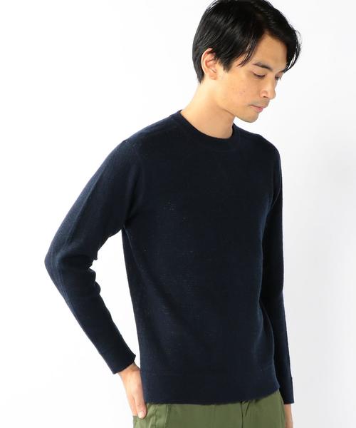 coen（コーエン）の「ウールナイロンクルーネックニット（ニット/セーター・メンズ・オフホワイト/ネイビー・MEDIUM/LARGE/SMALL/X-LARGE）」の6枚目の写真