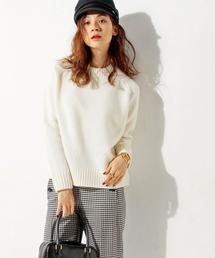 UNITED ARROWS | □UWMF W/CA BIAS/STC クルーネック ニット◆(ニット/セーター)