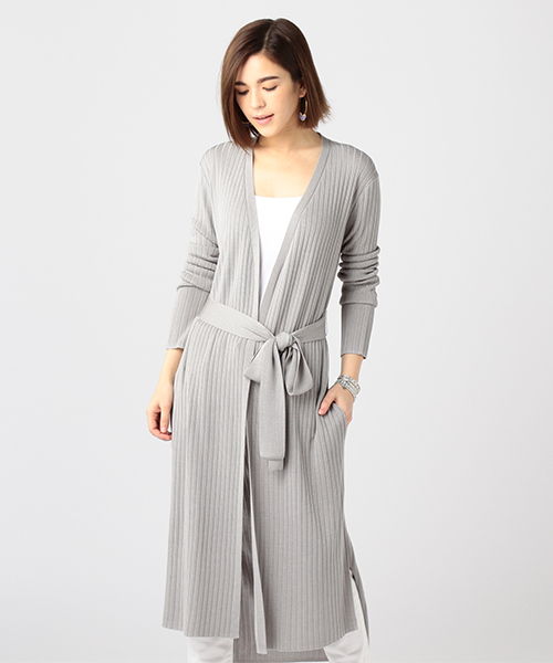 ESTNATION(エストネーション)の「ESTNATION ロングカーディガン(カーディガン/ボレロ・レディース・ライトグレー/ライトベージュ/ネイビー・38)」の12枚目の写真