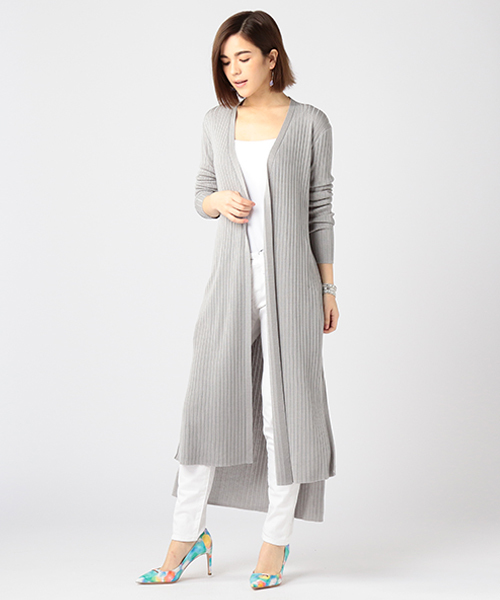 ESTNATION(エストネーション)の「ESTNATION ロングカーディガン(カーディガン/ボレロ・レディース・ライトグレー/ライトベージュ/ネイビー・38)」の13枚目の写真