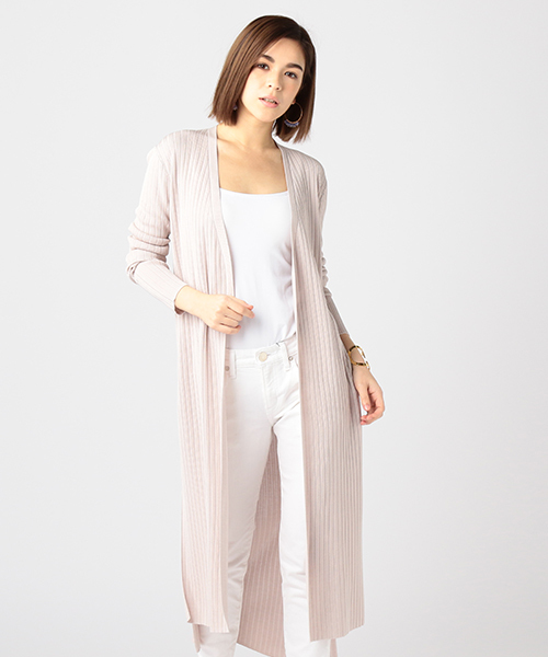 ESTNATION(エストネーション)の「ESTNATION ロングカーディガン(カーディガン/ボレロ・レディース・ライトグレー/ライトベージュ/ネイビー・38)」の11枚目の写真