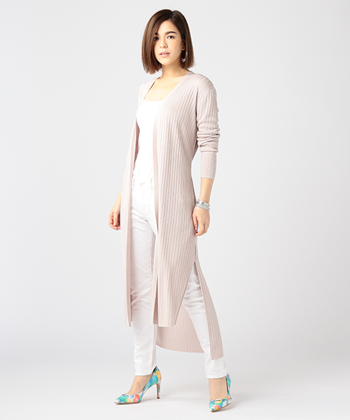 ESTNATION(エストネーション)の「ESTNATION ロングカーディガン(カーディガン/ボレロ・レディース・ライトグレー/ライトベージュ/ネイビー・38)」の8枚目の写真