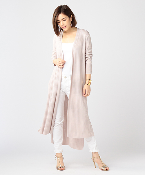 ESTNATION(エストネーション)の「ESTNATION ロングカーディガン(カーディガン/ボレロ・レディース・ライトグレー/ライトベージュ/ネイビー・38)」の7枚目の写真