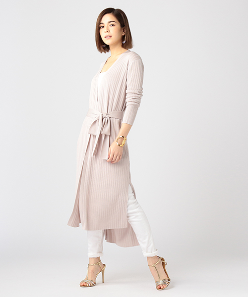 ESTNATION(エストネーション)の「ESTNATION ロングカーディガン(カーディガン/ボレロ・レディース・ライトグレー/ライトベージュ/ネイビー・38)」の5枚目の写真