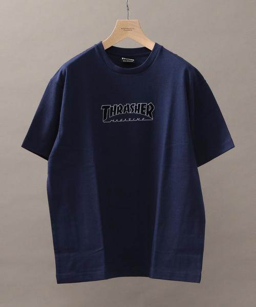 THRASHER(スラッシャー)の「【別注】 <THRASHER> LOGO TEE/Tシャツ ◆(Tシャツ/カットソー・メンズ・ライラック/ネイビー/ホワイト・SMALL/LARGE/MEDIUM)」の2枚目の写真