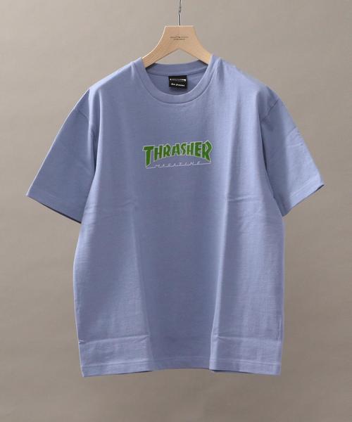THRASHER(スラッシャー)の「【別注】 <THRASHER> LOGO TEE/Tシャツ ◆(Tシャツ/カットソー・メンズ・ライラック/ネイビー/ホワイト・SMALL/LARGE/MEDIUM)」の3枚目の写真