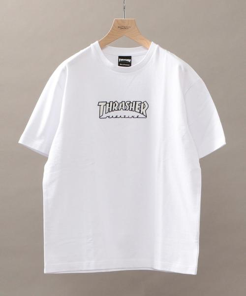THRASHER(スラッシャー)の「【別注】 <THRASHER> LOGO TEE/Tシャツ ◆(Tシャツ/カットソー・メンズ・ライラック/ネイビー/ホワイト・SMALL/LARGE/MEDIUM)」の1枚目の写真