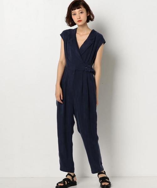 Another Edition(アナザーエディション)の「TWILLカシュクールオールインワン(つなぎ/オールインワン・レディース・ネイビー・MEDIUM/SMALL)」の1枚目の写真