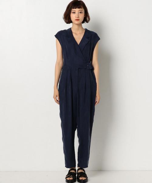 Another Edition(アナザーエディション)の「TWILLカシュクールオールインワン(つなぎ/オールインワン・レディース・ネイビー・MEDIUM/SMALL)」の3枚目の写真