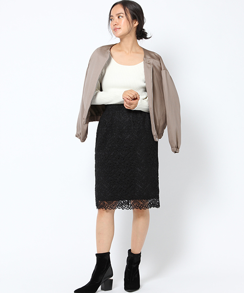 laboratory work（ラボラトリーワーク）の「【今使いたい！】ノーカラーサテンブルゾン（その他アウター・レディース・カーキ/グレー/ブラック・MEDIUM）」の13枚目の写真