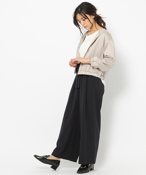 laboratory work（ラボラトリーワーク）の「【今使いたい！】ノーカラーサテンブルゾン（その他アウター・レディース・カーキ/グレー/ブラック・MEDIUM）」の18枚目の写真