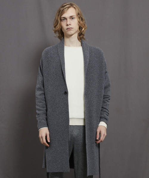 5351 POUR LES HOMMES(ゴーサンゴーイチプールオム)の「ウールセーブルロングカーディガン(その他アウター・メンズ・ブラック/グレー・46/48)」の1枚目の写真