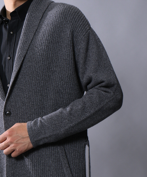 5351 POUR LES HOMMES(ゴーサンゴーイチプールオム)の「ウールセーブルロングカーディガン(その他アウター・メンズ・ブラック/グレー・46/48)」の4枚目の写真
