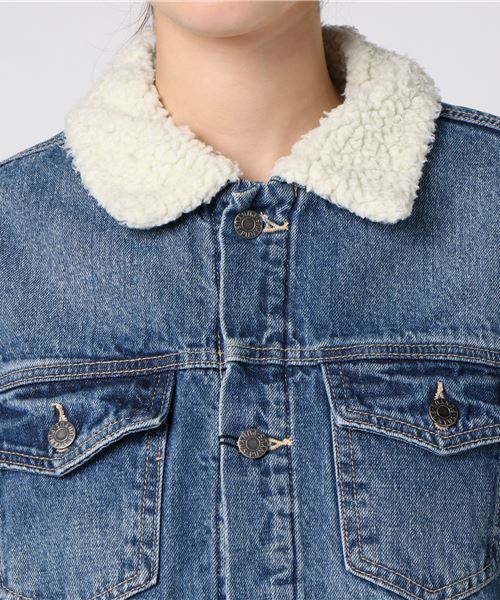 PUNYUS（プニュズ）の「ロングボアデニムジャケット（デニムジャケット・レディース・インディゴブルー/ライトインディゴブルー・1/2/4/3）」の5枚目の写真