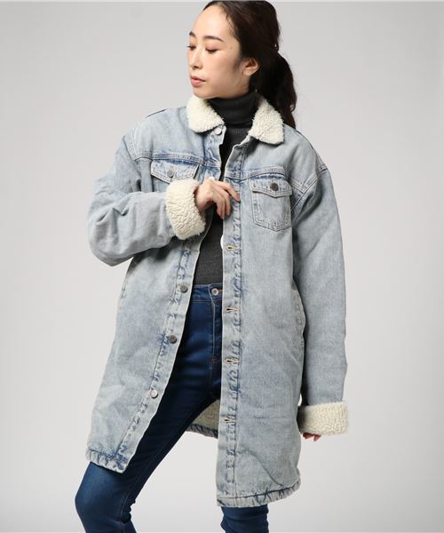 PUNYUS（プニュズ）の「ロングボアデニムジャケット（デニムジャケット・レディース・インディゴブルー/ライトインディゴブルー・1/2/4/3）」の9枚目の写真