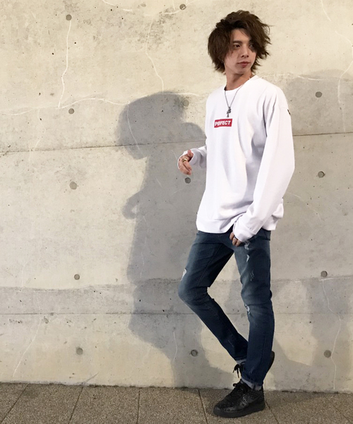 VENCEEXCHANGE（ヴァンスエクスチェンジ）の「裏起毛バックプリントビッグプルオーバー             （スウェット・メンズ・ブラック/ホワイト・MEDIUM/LARGE）」の9枚目の写真