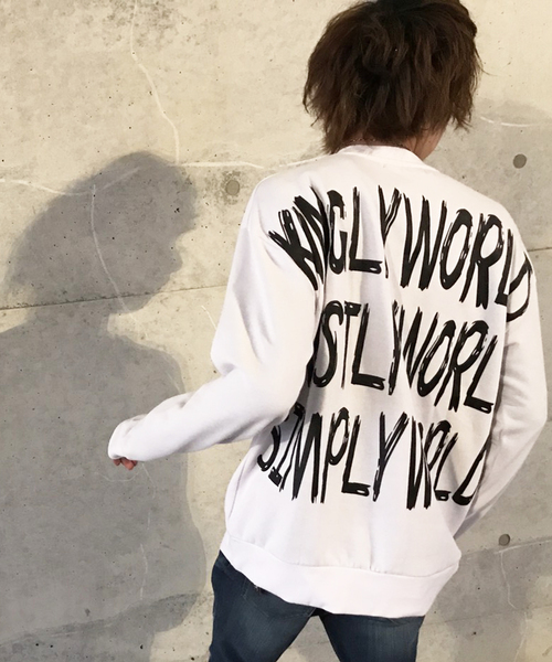 VENCEEXCHANGE（ヴァンスエクスチェンジ）の「裏起毛バックプリントビッグプルオーバー             （スウェット・メンズ・ブラック/ホワイト・MEDIUM/LARGE）」の8枚目の写真