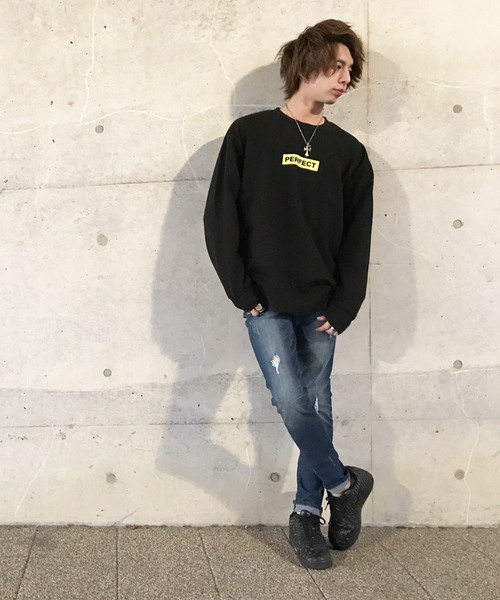 VENCEEXCHANGE（ヴァンスエクスチェンジ）の「裏起毛バックプリントビッグプルオーバー             （スウェット・メンズ・ブラック/ホワイト・MEDIUM/LARGE）」の7枚目の写真