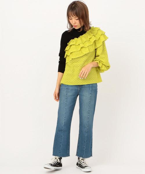 Another Edition（アナザーエディション）の「アイレットワンショルダーブラウス ◆（シャツ/ブラウス・レディース・オフホワイト/ライム・FREE）」の13枚目の写真