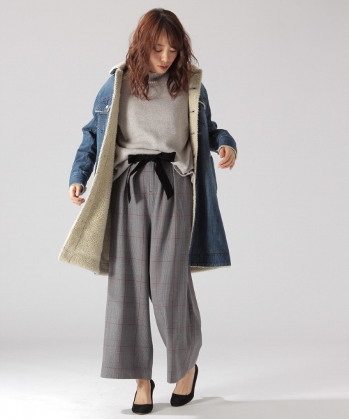 BAYFLOW（ベイフロー）の「BAYFLOW／チェックワイドパンツ　GP（その他パンツ・レディース・ネイビー/グレー/ベージュ・MEDIUM/SMALL）」の3枚目の写真