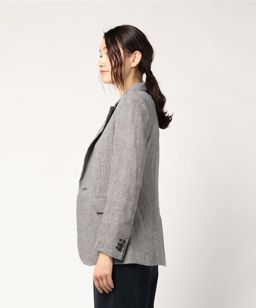 raspail(ラスパイユ)の「【別注】raspail リネンテーラードジャケット(テーラードジャケット・レディース・ホワイト×ブラック・FREE)」の3枚目の写真