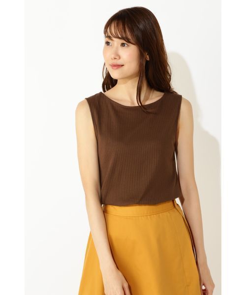 NATURAL BEAUTY BASIC（ナチュラルビューティーベーシック）の「セーターマシーン針抜き ノースリニット（ニット/セーター・レディース・ブラック/ブラウン/ピンク/グリーン・MEDIUM）」の3枚目の写真