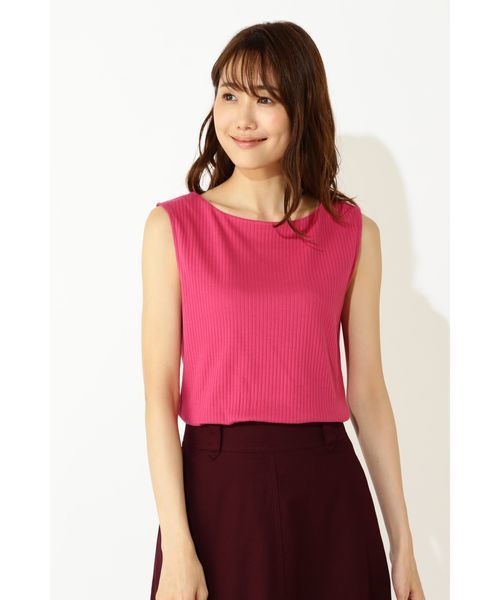 NATURAL BEAUTY BASIC（ナチュラルビューティーベーシック）の「セーターマシーン針抜き ノースリニット（ニット/セーター・レディース・ブラック/ブラウン/ピンク/グリーン・MEDIUM）」の11枚目の写真