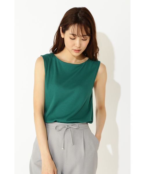 NATURAL BEAUTY BASIC（ナチュラルビューティーベーシック）の「セーターマシーン針抜き ノースリニット（ニット/セーター・レディース・ブラック/ブラウン/ピンク/グリーン・MEDIUM）」の15枚目の写真