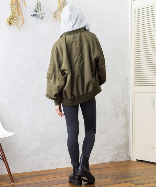 WEGO(ウィゴー)の「WEGO/フード付きMA-1(MA-1・レディース・ブラック/カーキ/ライトピンク/パープル・FREE)」の6枚目の写真