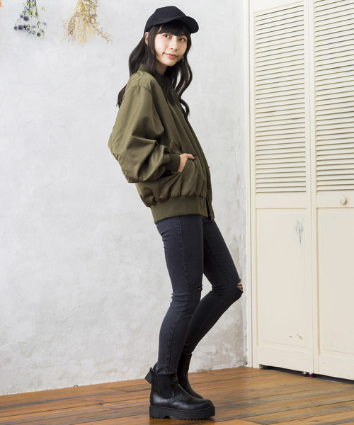 WEGO(ウィゴー)の「WEGO/フード付きMA-1(MA-1・レディース・ブラック/カーキ/ライトピンク/パープル・FREE)」の10枚目の写真