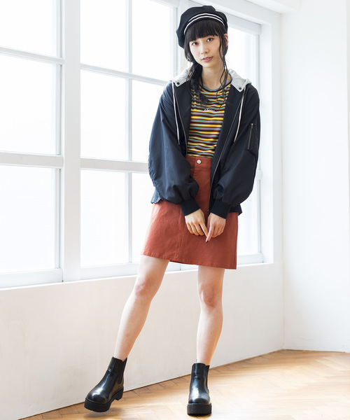 WEGO(ウィゴー)の「WEGO/フード付きMA-1(MA-1・レディース・ブラック/カーキ/ライトピンク/パープル・FREE)」の11枚目の写真