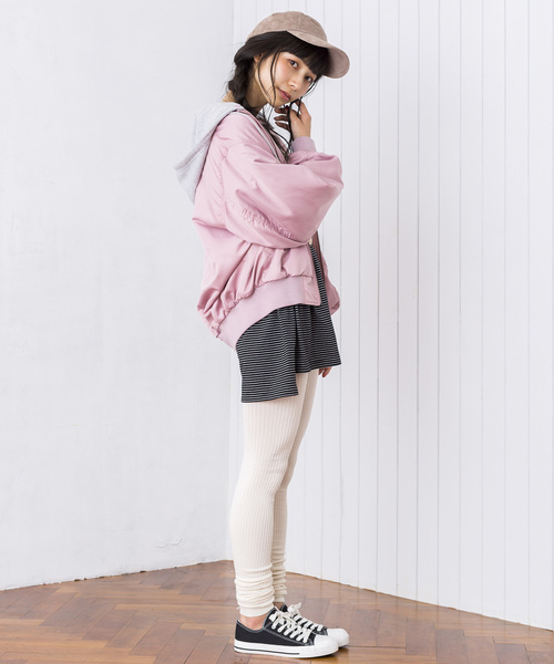 WEGO(ウィゴー)の「WEGO/フード付きMA-1(MA-1・レディース・ブラック/カーキ/ライトピンク/パープル・FREE)」の18枚目の写真