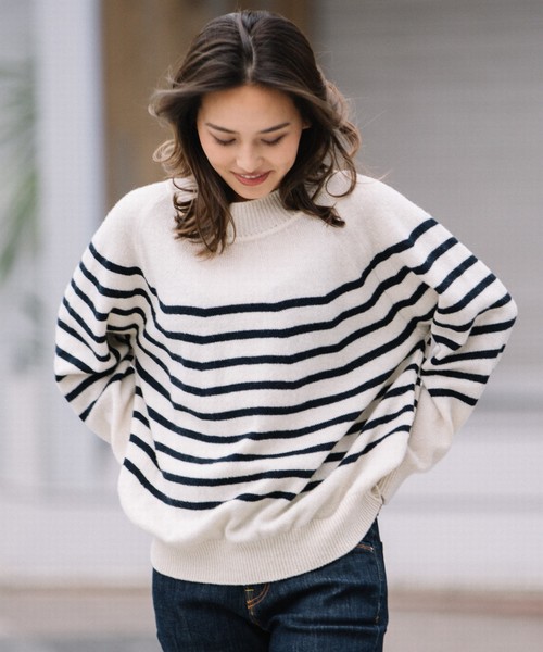 美品✨ミューズ　ドゥーズィエムクラス　ハイネックボーダーニット セーター 長袖 MUSE de Deuxieme Classe ハイネック ボーダーニット ミューズドゥ