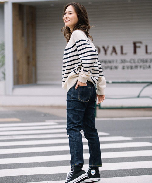 Munich（ミューニック）の「ラムウールボーダーニットハイネックプルオーバー（ニット/セーター・レディース・ブラック/アイボリー/ブラウン・FREE）」の20枚目の写真