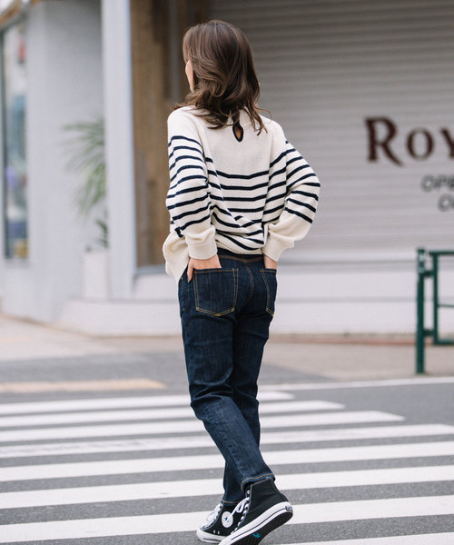 Munich（ミューニック）の「ラムウールボーダーニットハイネックプルオーバー（ニット/セーター・レディース・ブラック/アイボリー/ブラウン・FREE）」の16枚目の写真