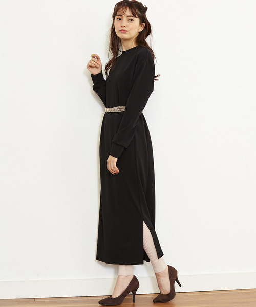 IEDIT(イディット)の「IEDITリブニットのやわらかレギンス(レギンス/スパッツ・レディース・ブラック/ベージュ/杢グレー/モカ/ライトグレー・1/2/3)」の10枚目の写真